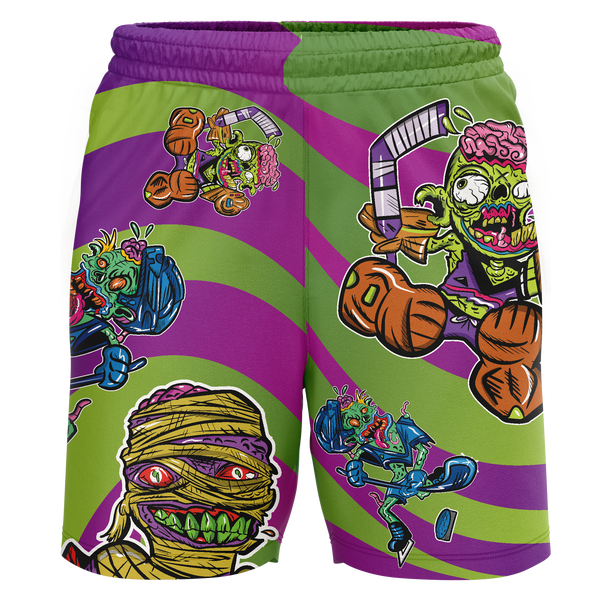 Seacoast Spartans (Ice Hockey) Zombie Youth Workout Wear Shorts