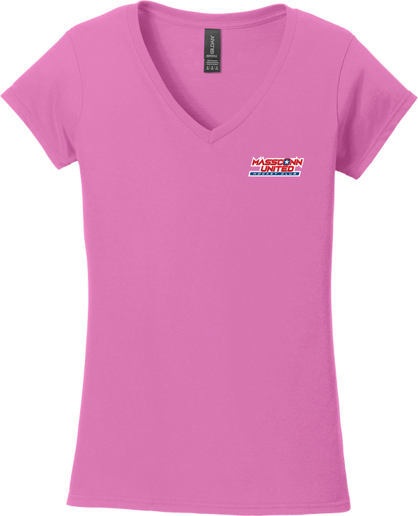 Mass Conn United Softstyle Ladies Fit V-Neck T-Shirt