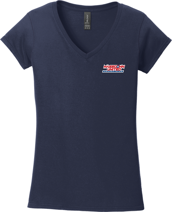 Mass Conn United Softstyle Ladies Fit V-Neck T-Shirt