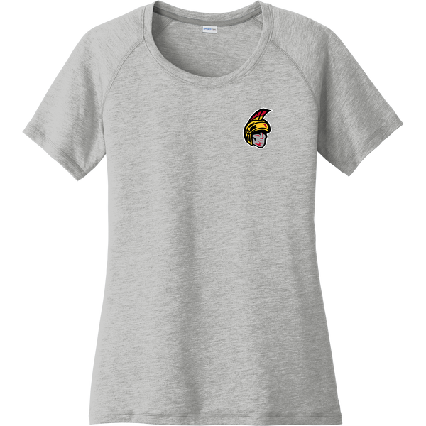 Seacoast Spartans (Ice Hockey) Ladies PosiCharge Tri-Blend Wicking Scoop Neck Raglan Tee